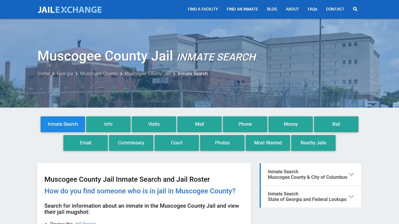 Muscogee County Jail Inmate Search - Jail Exchange